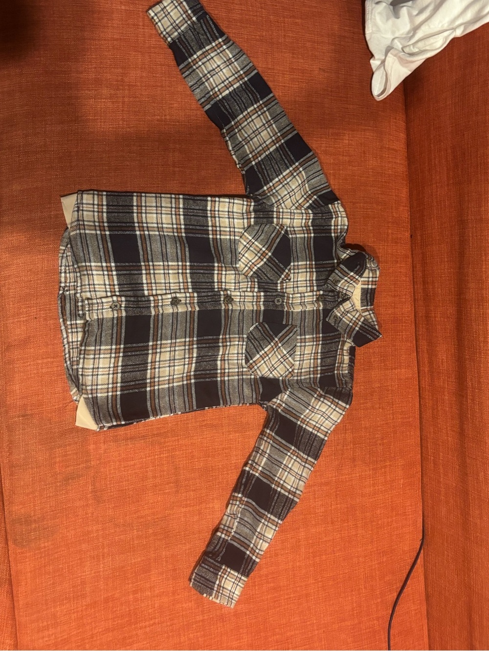 Kids Plaid Button-Up Shirt - Navy & Cream
